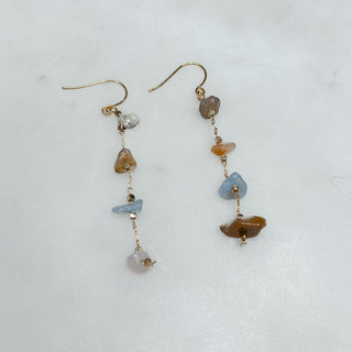 Stone Bead Dangle Earrings