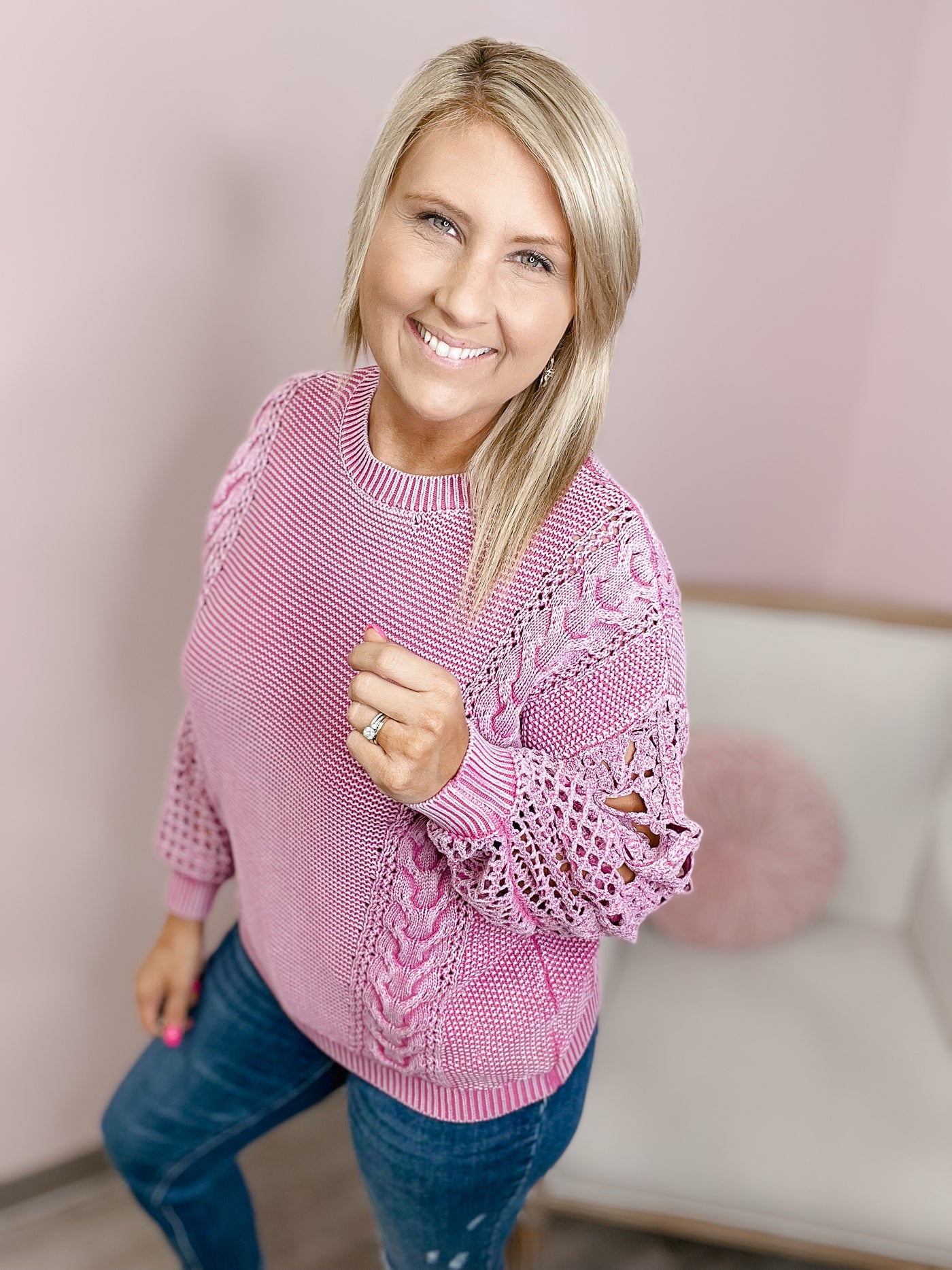 Free Me Today Crochet Sweater Top