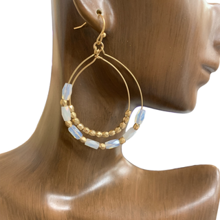 Teardrop Crystal Beaded Earrings