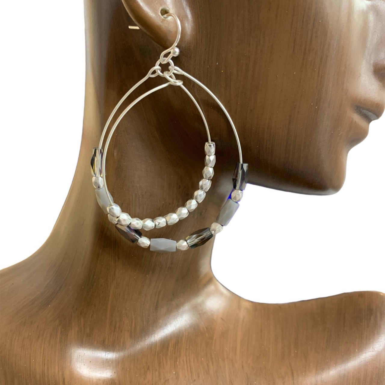 Teardrop Crystal Beaded Earrings