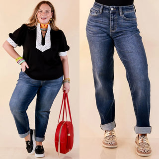 JUDY BLUE: Mid Rise Billie Indigo Boyfriend