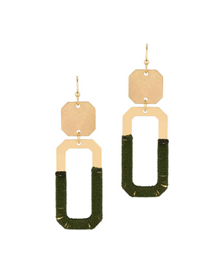 Thread Metal Square Earring