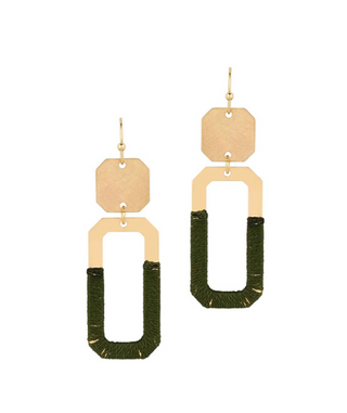 Thread Metal Square Earring