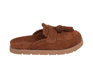 Cozy meets classic with the Lenox Mule in Brown. This easy slip-on style features a soft suede-like finish with a loafer-inspired silhouette, decorative tassel detail, and whipstitch accents. The open-back design makes it effortless to slip on and go, while the neutral brown color is perfect for all your favorite fall looks.

Details:

Brown
Slip-on mule
Loafer-inspired design
Soft suede-like finish
Tassel detail
Whipstitch accents
Open-back design
Cushioned footbed
Casual everyday style





