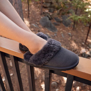 Lia Scuff Slipper - Charcoal