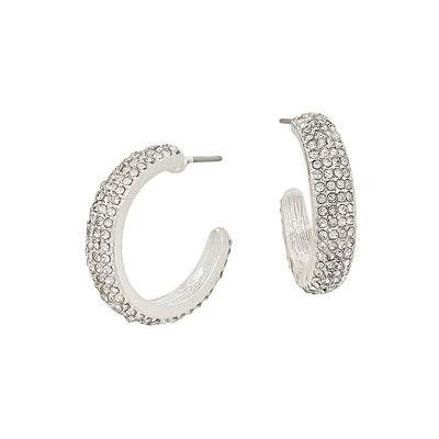 Pure Perfection Pave Hoop Earrings