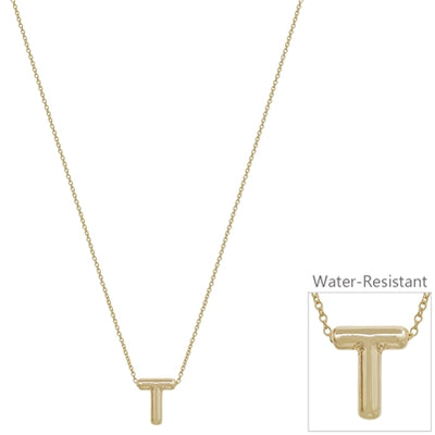 Bubble Textured Water Resistant Initial Necklace