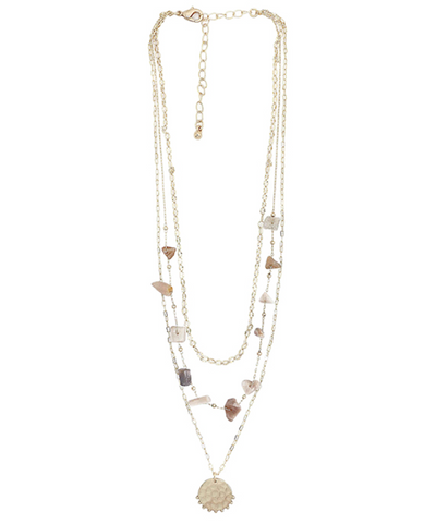 Multi Layered Natural Stone Necklace