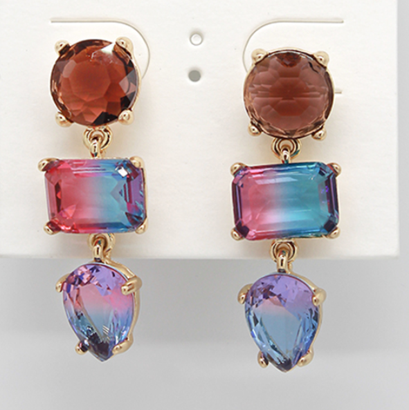 Ombre Crystal Drop Earrings