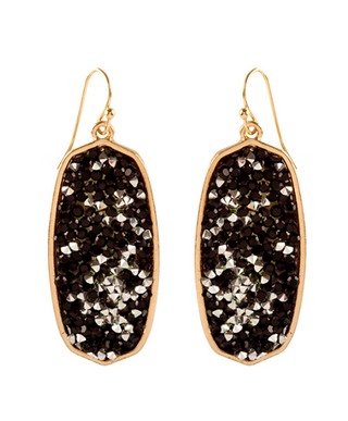 Oval Glitter Earrings