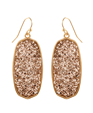 Oval Glitter Earrings