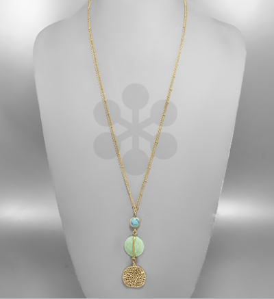 Stone Coral Long Necklace