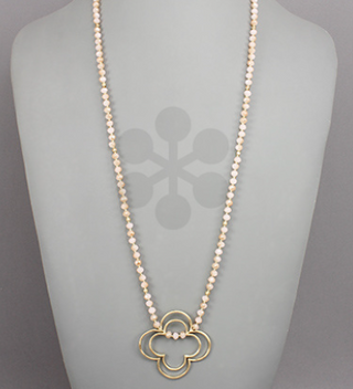 Quatrefoil and Beaded Necklace