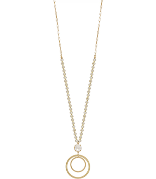 Crystal Double Round Drop Necklace