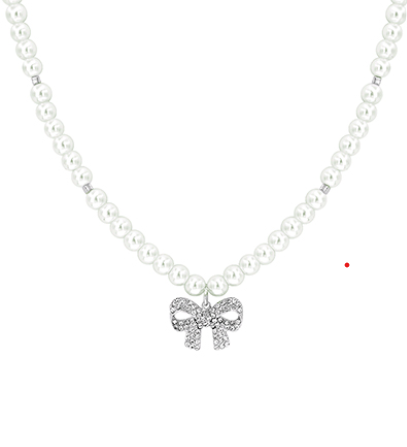 Bow Pendant Pearl Necklace