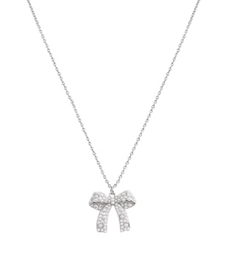 Pearl Bow Chain Necklace