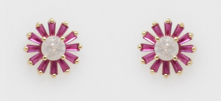 Crystal Flower Stud Earrings