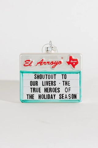 LOL Mercury Glass Sign Ornaments