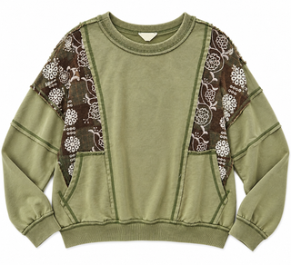 Vintage Print Mix Pullover