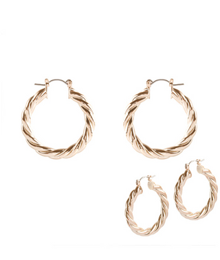 Metal Coated Rope Hoop Earring