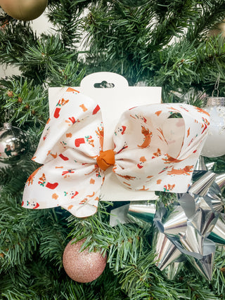 Holiday Print Hair Bows