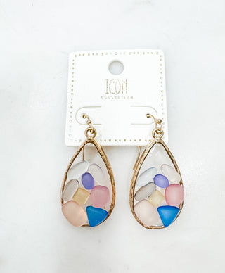 Playful Spirit Sea Glass Teardrop Earrings