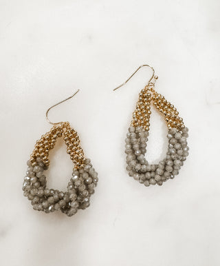 Crystal Beaded Teardrop Earrings