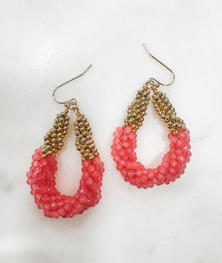 Crystal Beaded Teardrop Earrings