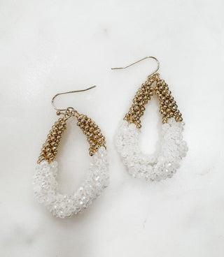 Crystal Beaded Teardrop Earrings