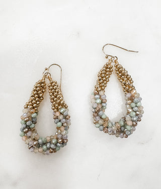 Crystal Beaded Teardrop Earrings