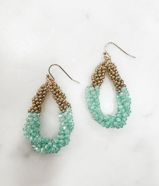 Crystal Beaded Teardrop Earrings