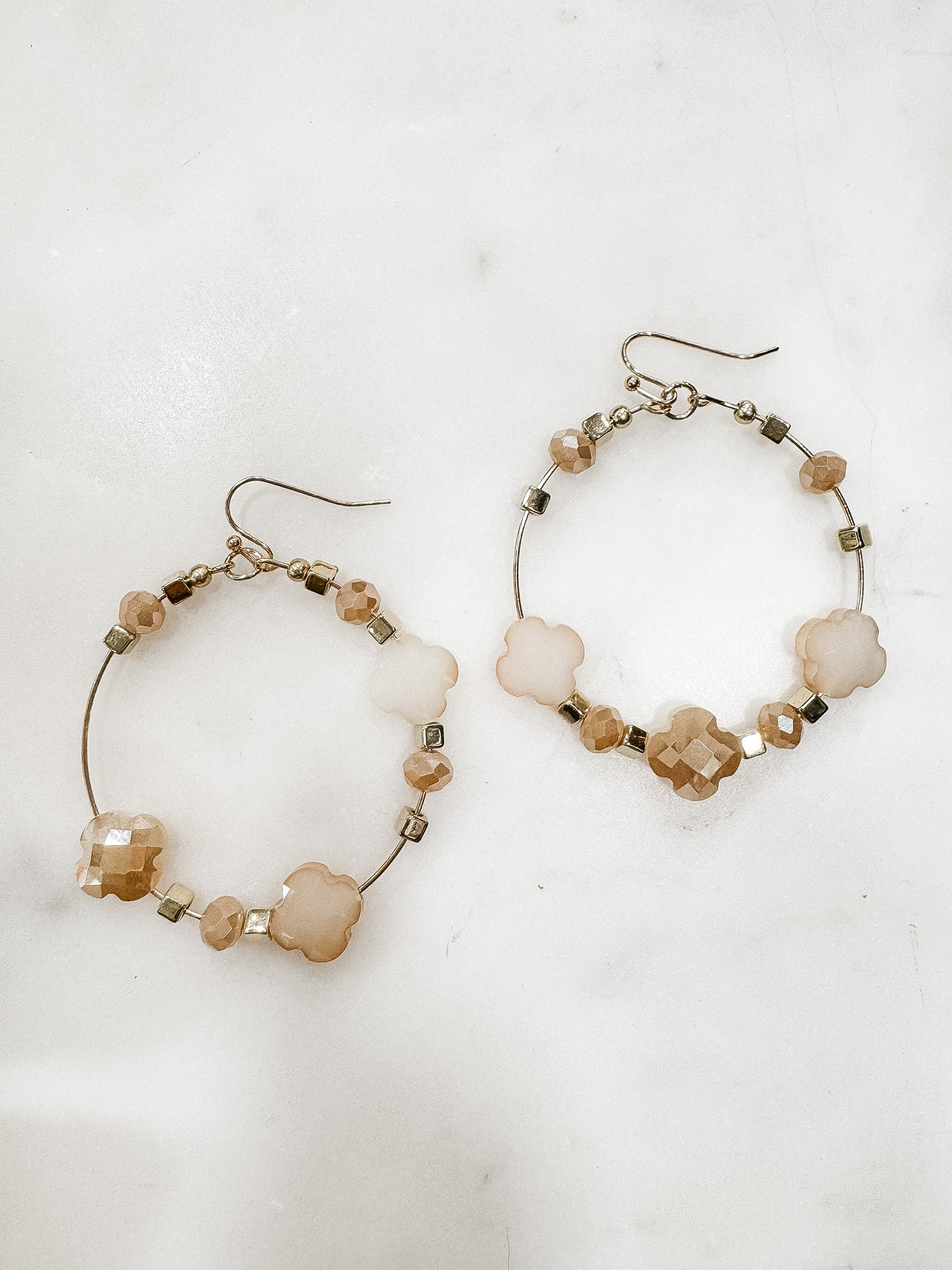 Crystal Clover Hoop Earrings