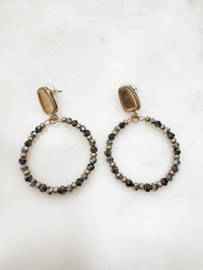 Mia Crystal Beaded Hoop Earrings