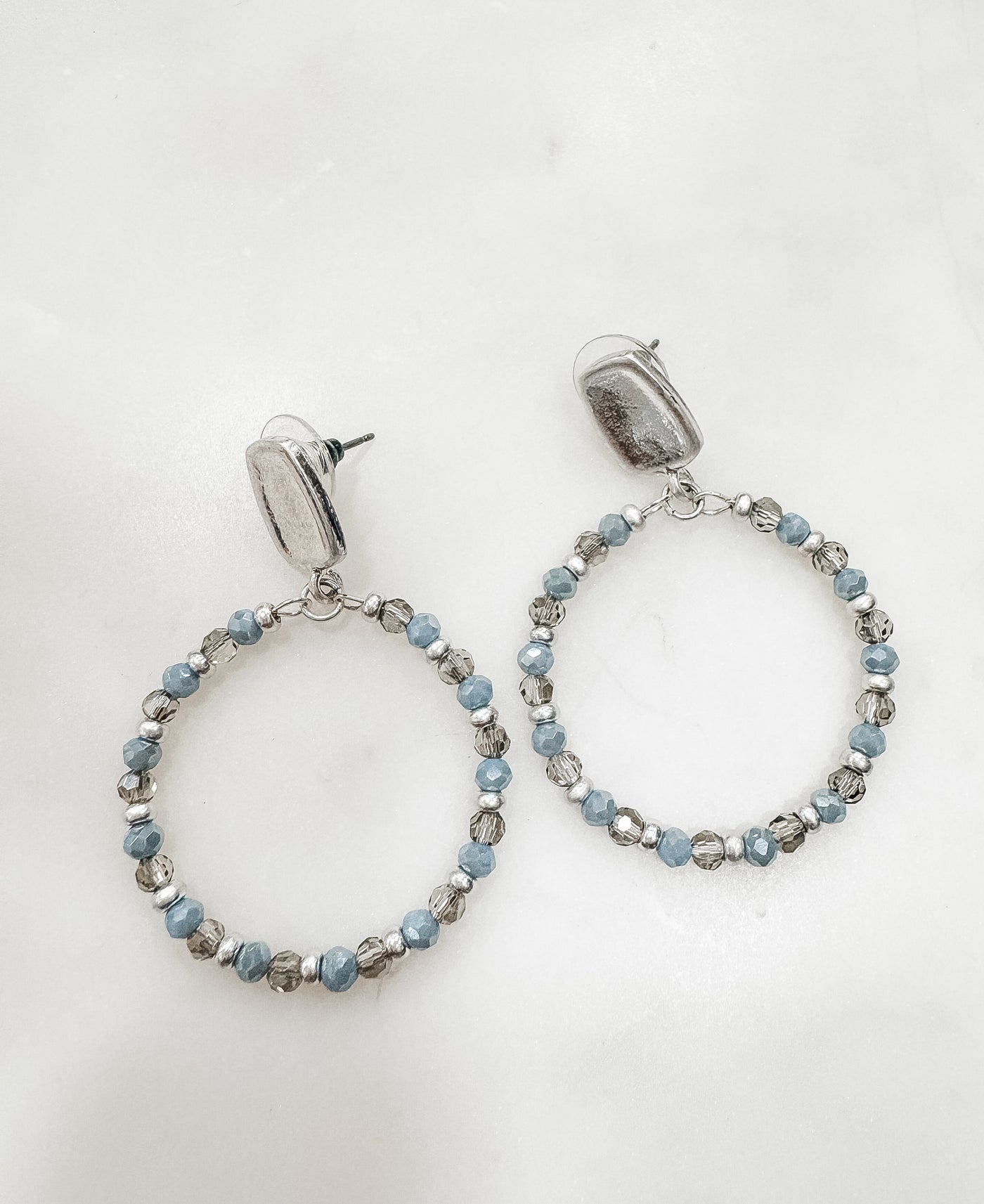 Mia Crystal Beaded Hoop Earrings