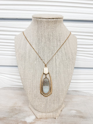 Semi-Precious Stone Teardrop Necklace