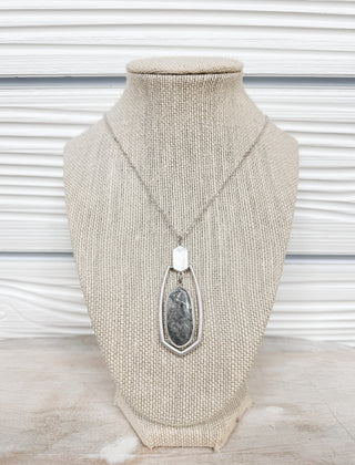 Semi-Precious Stone Teardrop Necklace