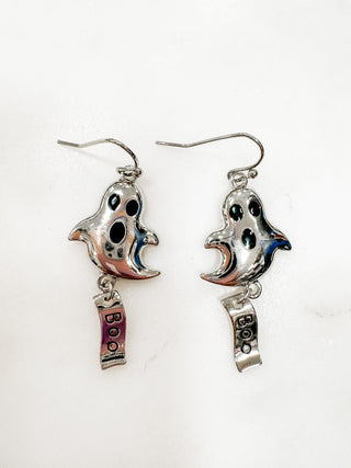 Silver Ghost "Boo" Earrings