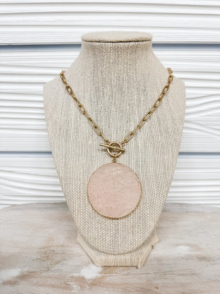 All Your Idea Oversized Round Pendant Necklace