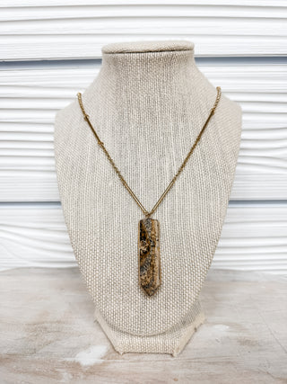 Perfect You Chain and Link Stone Pendant Necklace