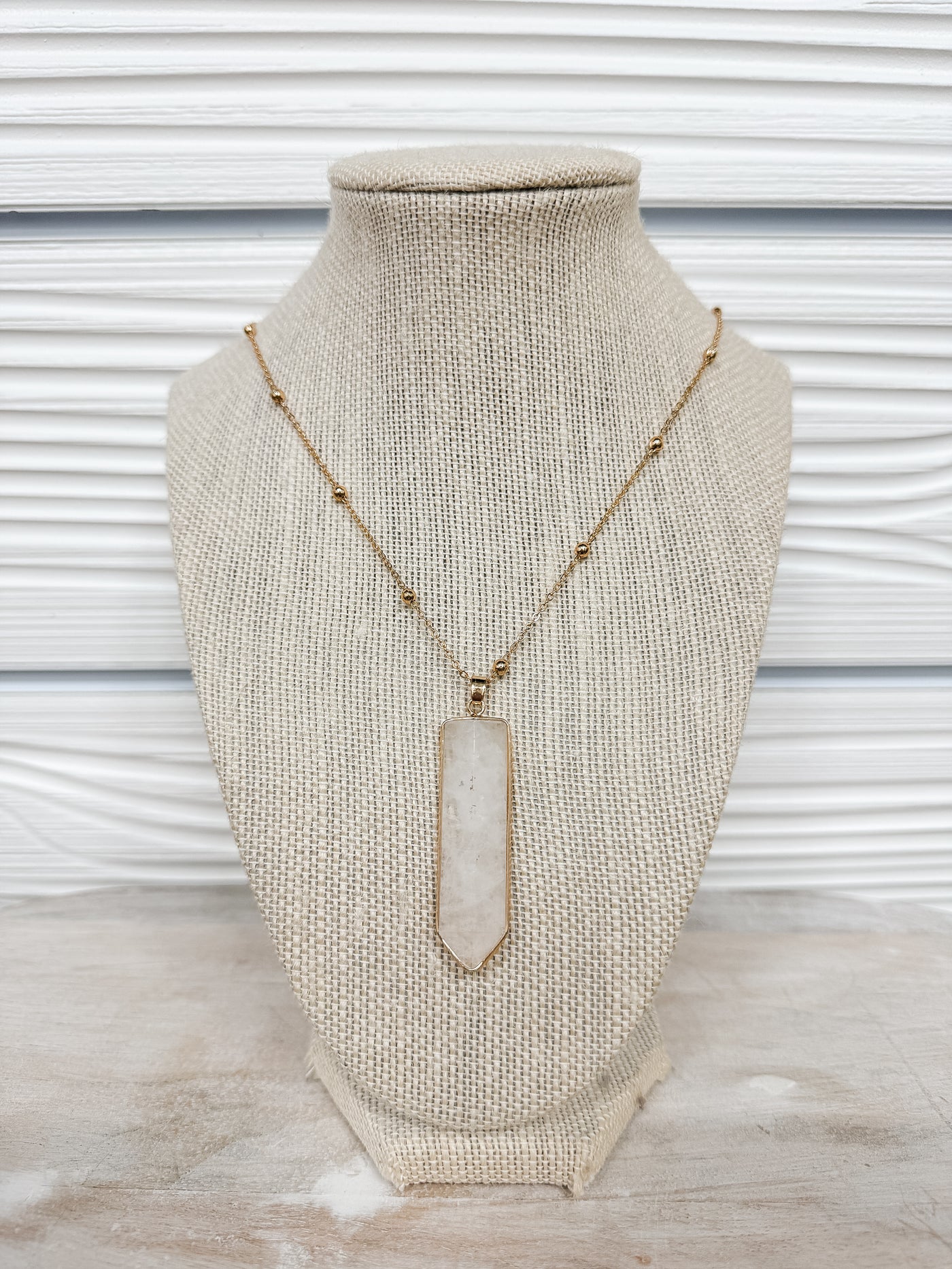 Forever Me Long Pendant and Bead Chain Necklace