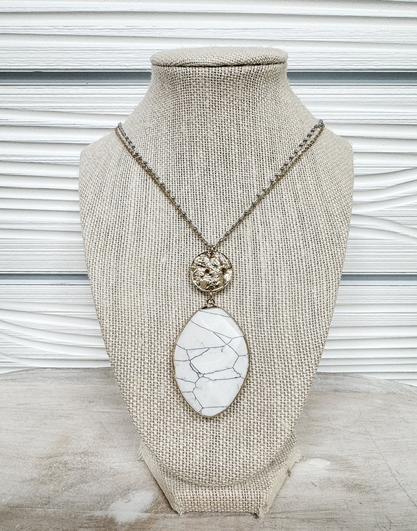 Feel Calm Layered Chain Pendant and Medallion Necklace