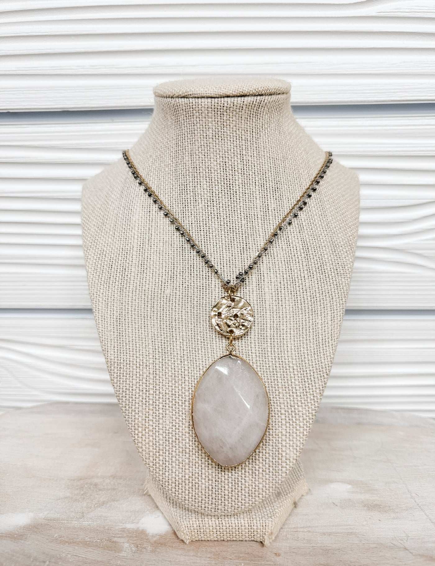 Feel Calm Layered Chain Pendant and Medallion Necklace