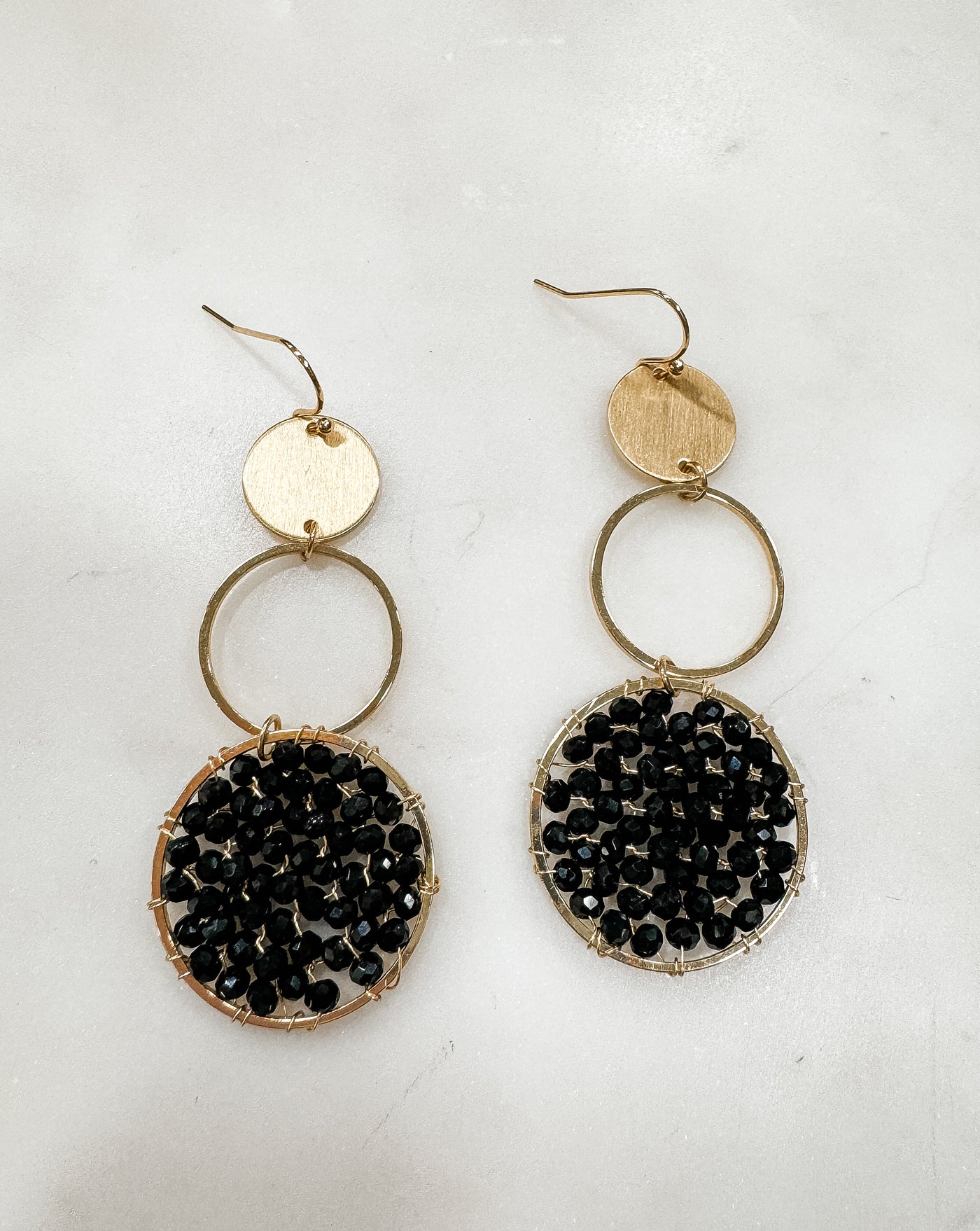 Forever and Ever Triple Circle Bead Earrings