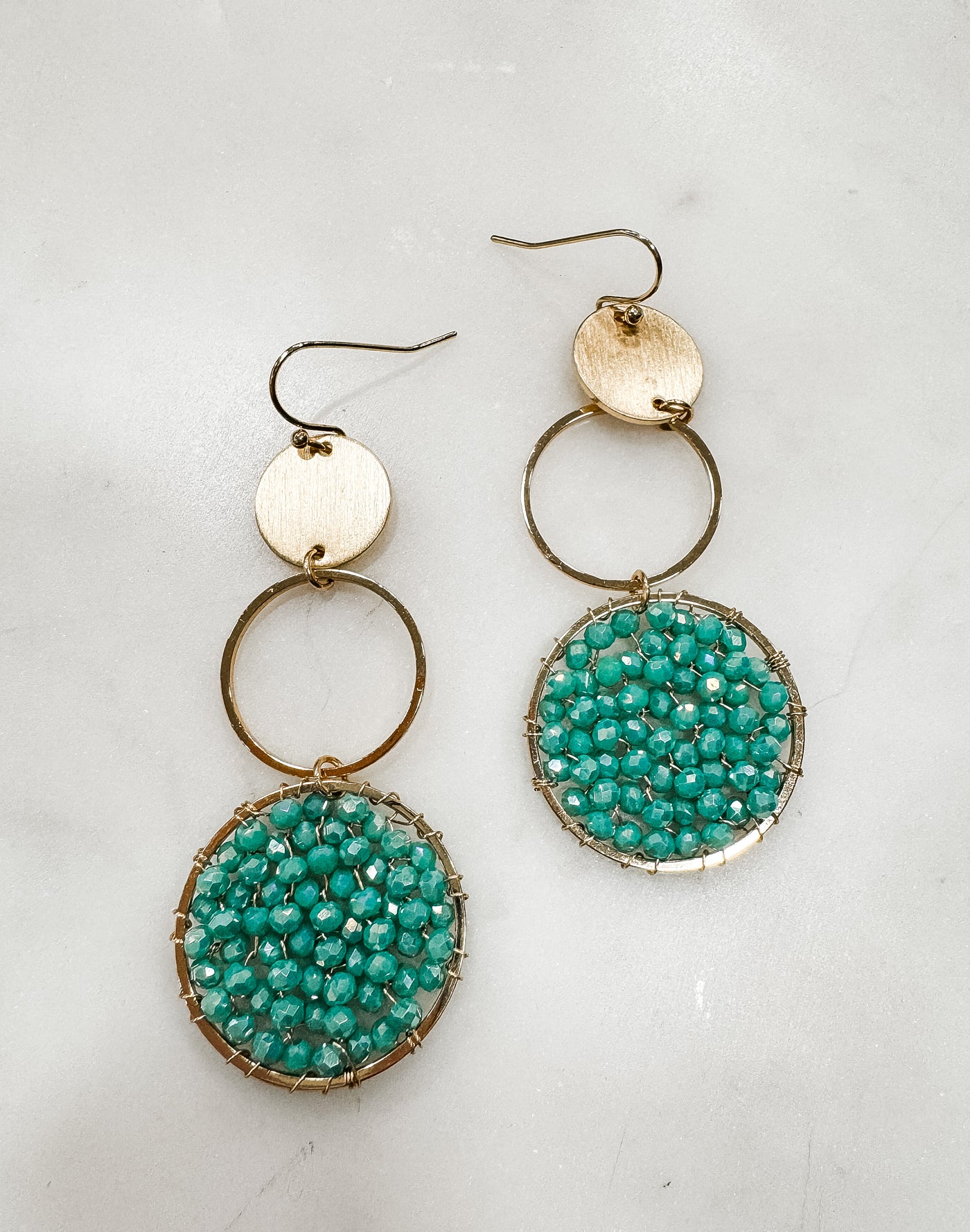 Forever and Ever Triple Circle Bead Earrings