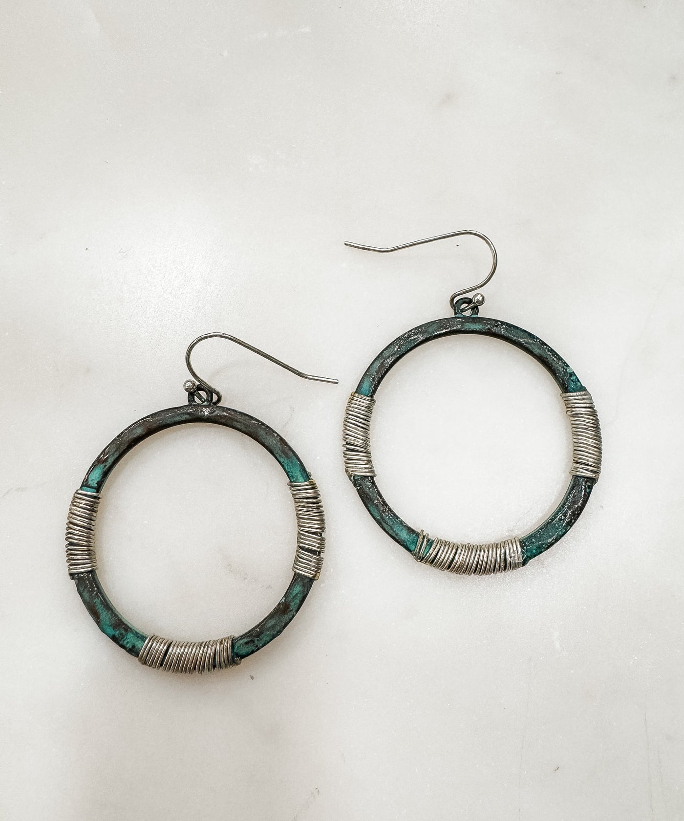 Weathered Wired Wrapped Hoops