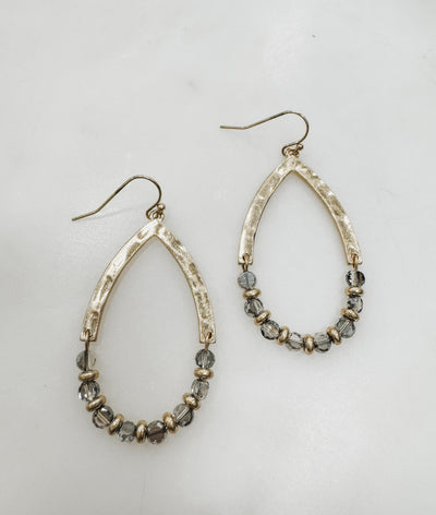 Drop of Truth Crystal Beaded Teardrop Earrings