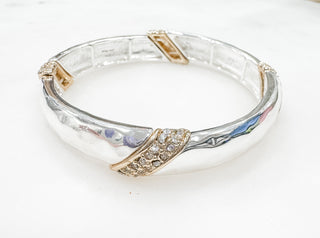 Terrific News Rhinestone Bangle Bracelet