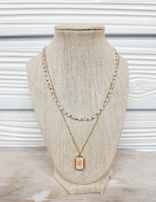 In Harmony Layered Gold and Bead Pendant Necklace