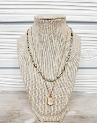 In Harmony Layered Gold and Bead Pendant Necklace