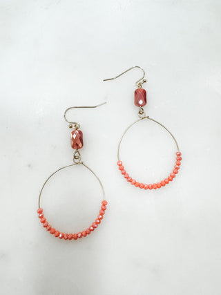 Absolute Elegance Dangle Hoop and Stone Earrings